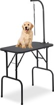 Animali Trimtafel - Trimtafel voor honden\katten - Hondentrimtafel - Opvouwbaar - Inclusief Aanlijnoptie - Zwart