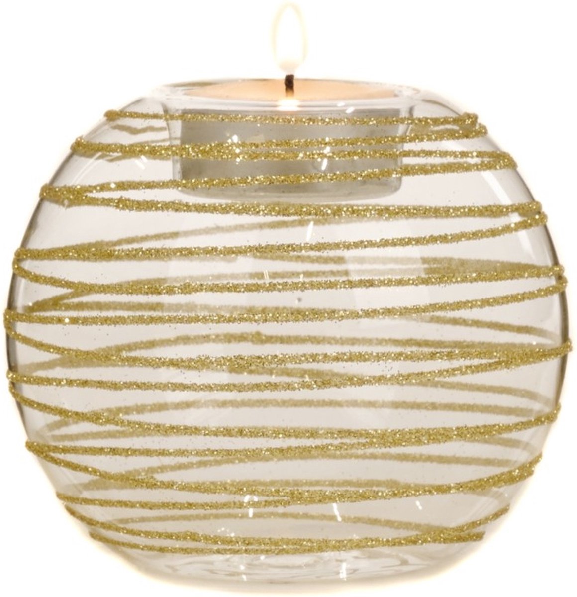 Goodwill Waxinelichthouder Glas Goud D 10 cm Voordeelaanbod Per 2 Stuks