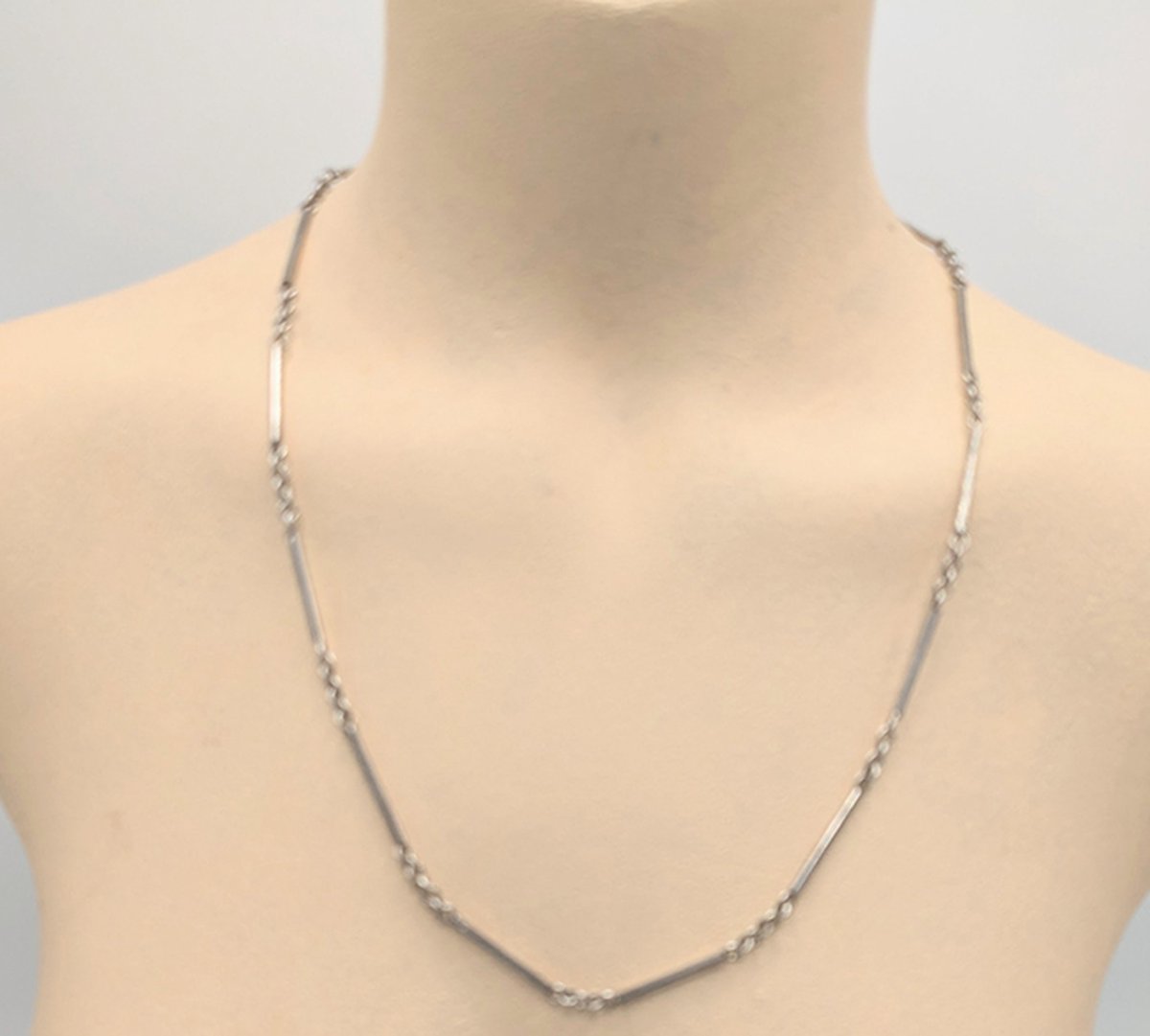 M-apART Mooie lange 925 zilveren ketting van schakels en staafjes