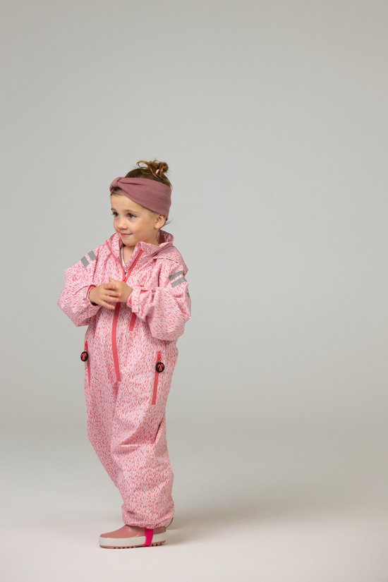 Ducksday - Regenpak Kinderen - Waterdicht - Ademend - Eendelig - Regenkleding Meisje - Roze Lila - Maat 98/104