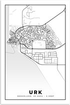 Poster Carte - Urk - Zwart - Wit - 60x90 cm