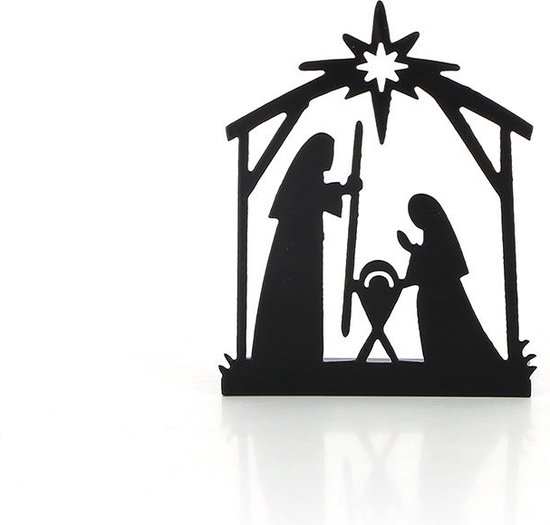 kerststal klein/ metaal/zwart/Globo