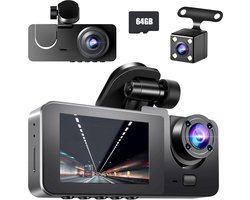 Lexium Dashcam voor auto - Dashcam - Dashcam voor auto voor en achter - Dashcam voor en achter - Dashcam voor en achter draadloos - Dual dashcam