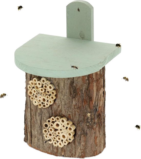 Insectenhotel Honingraat Bijenhotel Hout Wit Naturel H18 5cm 2st Nl 23111