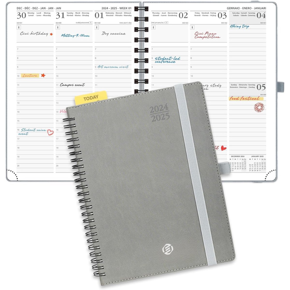 Equivera Weekplanner 2025 - Weekly Planner - Agenda - Kalender - Maandplanner - Famillieplanner