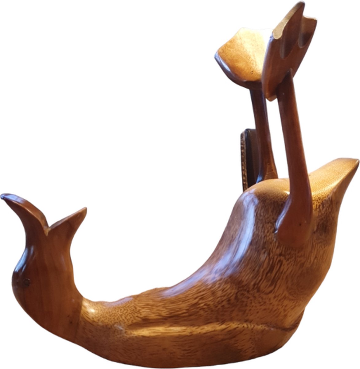 Wijnfleshouder Eend Drunk Duck natuurlijk hout