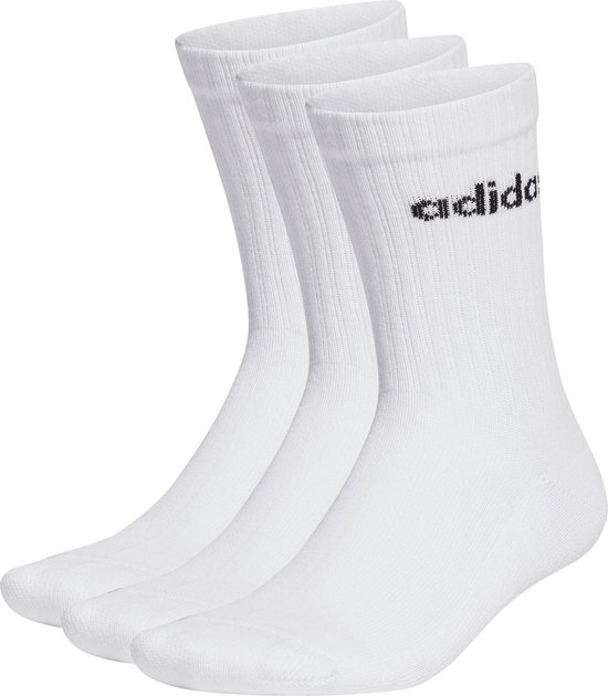 Adidas Chaussettes de sport Model Lin Crew 3 pack - Wit/ Zwart - Taille 43-45