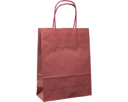 ArtiPack Papieren Tasjes Met Handvat – Zakjes – 50 Stuks – Bordeaux Rood – 18x8x24 cm – Cadeautasjes Donkerrood A5+