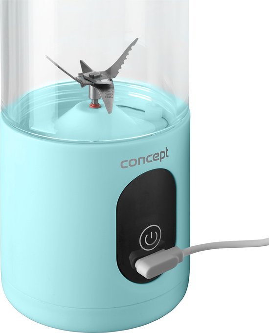 Concept SM4002 - FitMake - Draagbare Blender 600ml - oplaadbaar - Smoothie maker - Blender To Go - Blauw van CONCEPT — afbeelding 3
