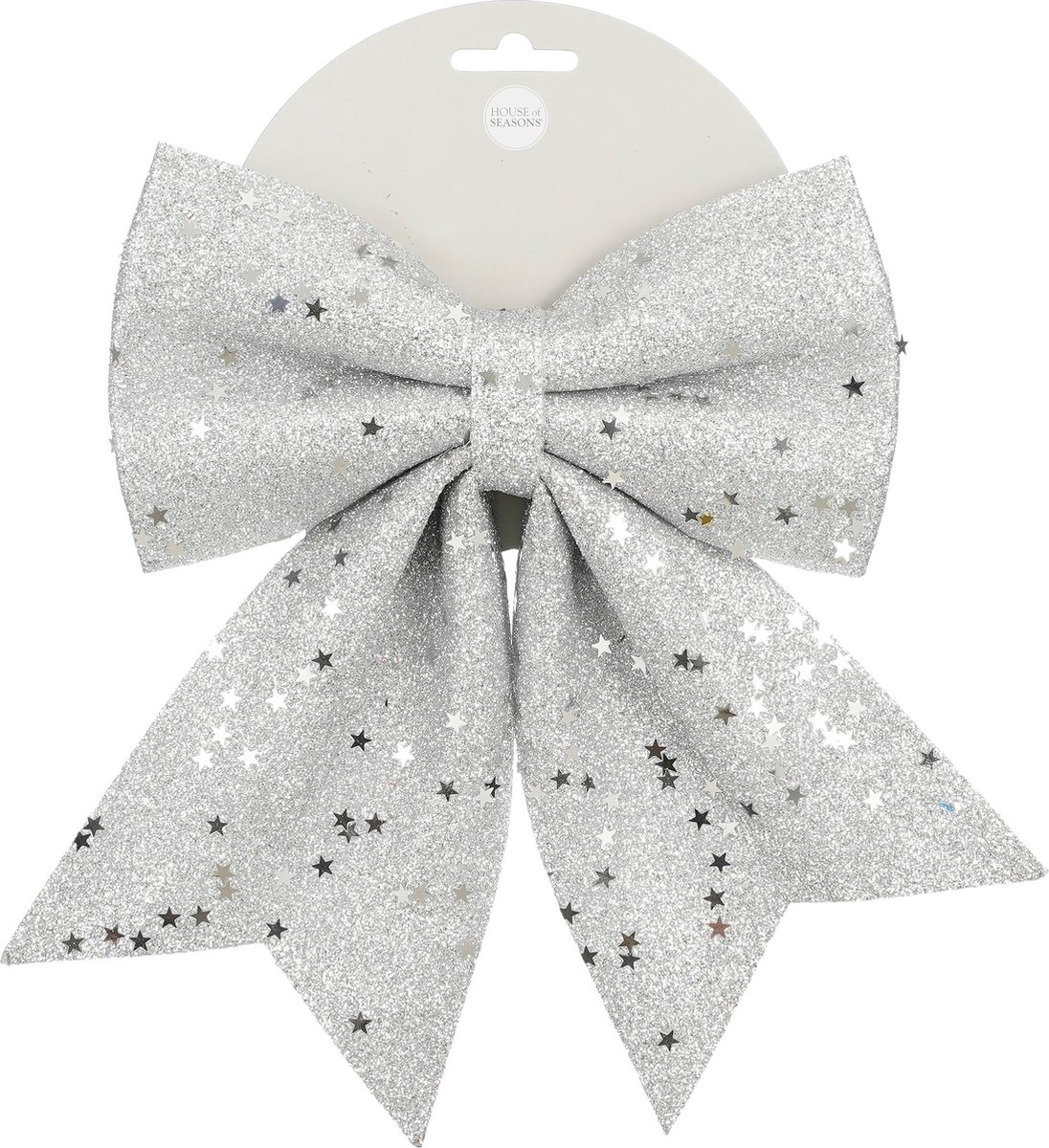 Kersthanger-kerstStrik zilver - l20xb24cm