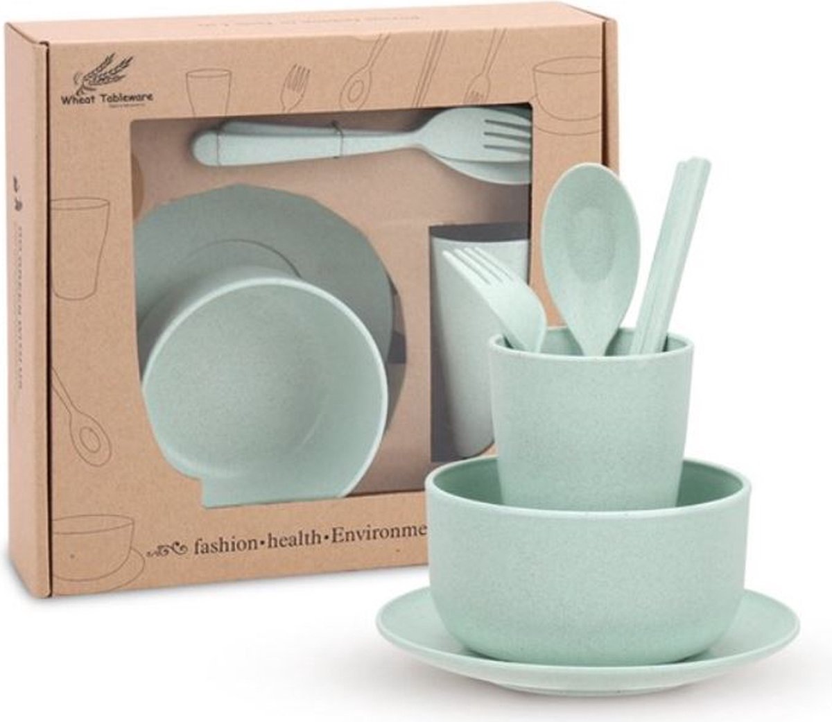 Goedkoopste Kinderservies set- Peuterservies- Baby Cadeau- Kraamcadeau- Groen - BPA vrij