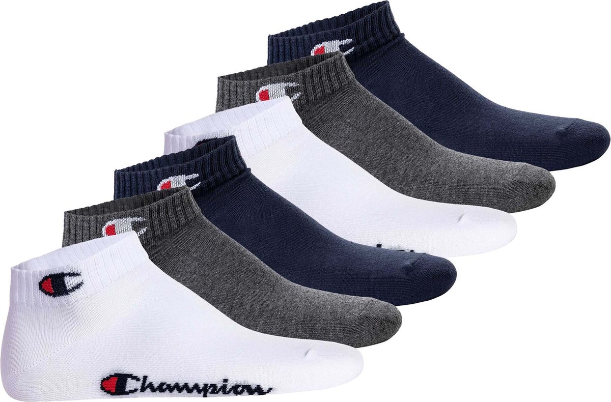 6 paar Champion Quarter sokken 46 Unisex sneaker korte sokken Marineblauw