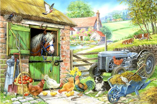 House of Puzzles legpuzzel XXL Down On The Farm 250 stukjes dieren.