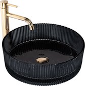 Rea Ingrid - Wastafel Op Het Aanrecht - Zwart - Round rond - 40X40X13Cm