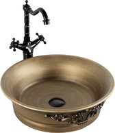 REA Betty - Lavabo rond à Opbouw - 43,5 cm - Céramique de haute qualité - Design de salle de bain moderne