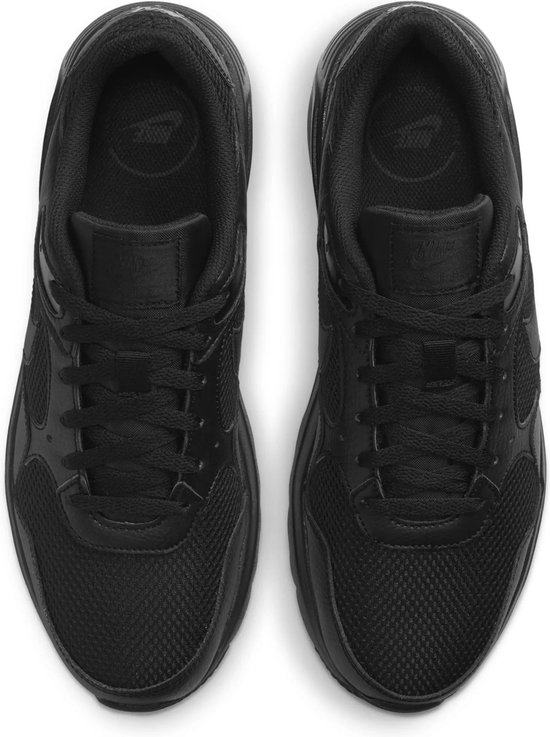 Bovenaanzicht van twee zwarte Nike Air Max Sc sneakers.