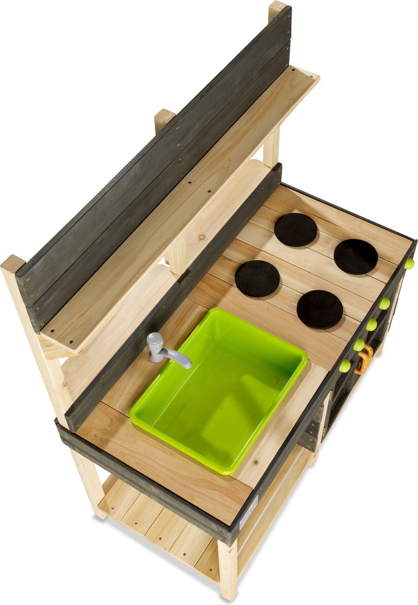 EXIT Yummy 200 Houten Buitenkeuken - Modderkeuken - Speelkeuken voor Buiten - Kinderen - FSC Hout - Naturel — afbeelding 2
