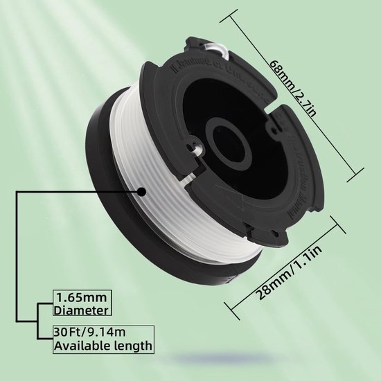 Set van 6 A6481 / A6485 grasmaaier spoelen voor Black & Decker modellen zoals STC1820CM, STC1820PC, STC1820EPC, STC1840EPC, ST5530, ST1823 en GLC1823L20. van Greenfield Spares — afbeelding 5