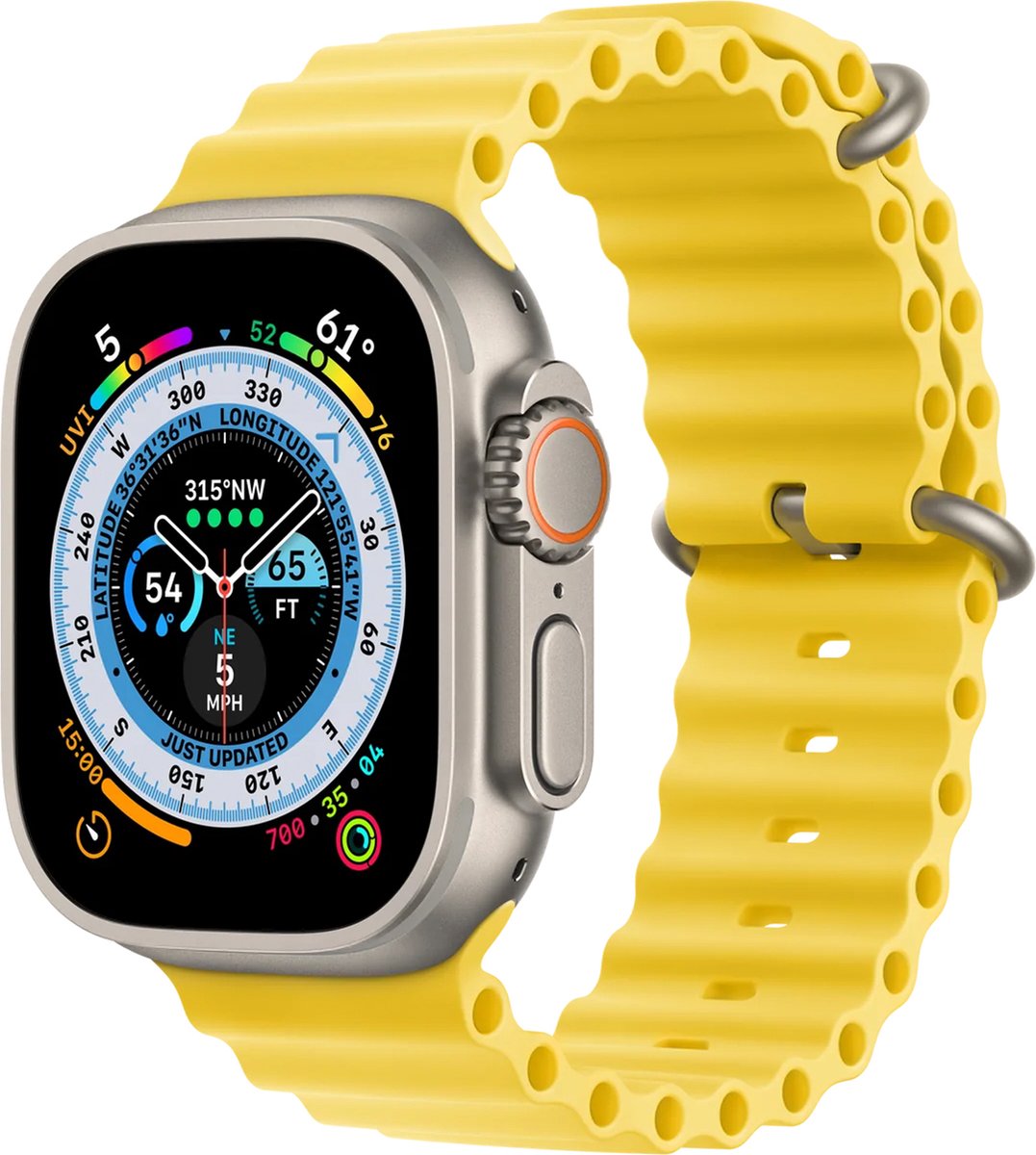 Bol.com Apple Watch Ultra Ocean Band - Verlengstuk - 49mm - Geel aanbieding