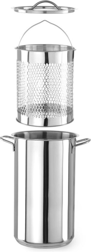 HENDI Asperge- en pastapan – extra hoog – 5,5L – inclusief stoommand en deksel