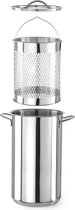 HENDI Asperge- en pastapan – extra hoog – 5,5L – inclusief stoommand en deksel