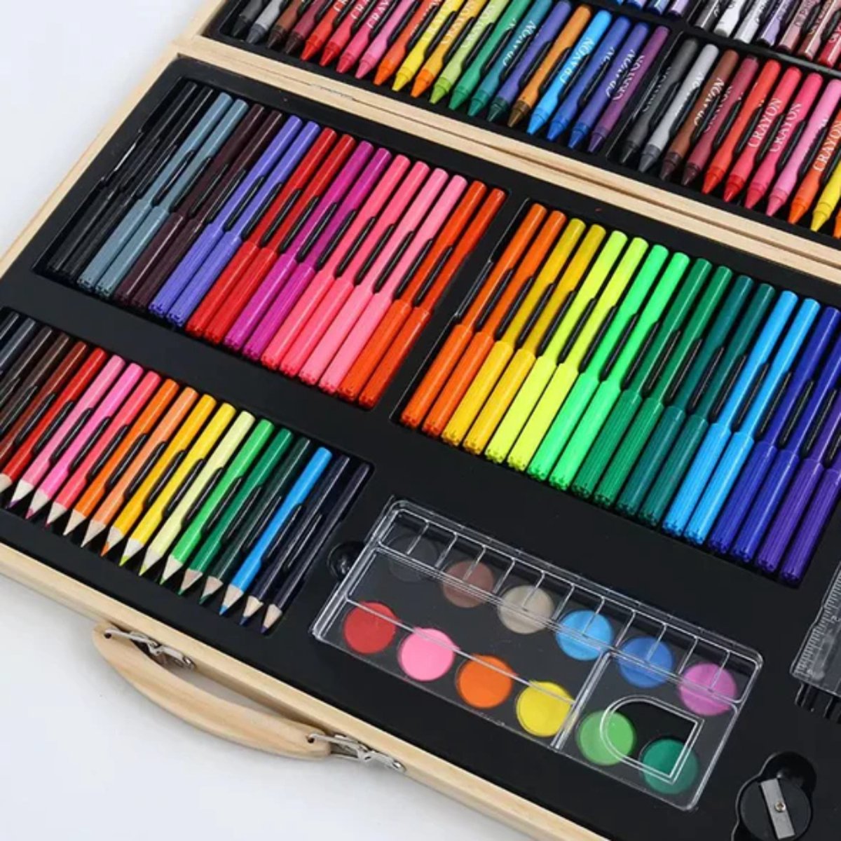 Buxibo Luxe 180-Delige Teken- en Verf Set - Tekendoos met Kleurpotloden, Waskrijt en Acrylverf - Tekenset Compleet voor Kinderen en Volwassenen — afbeelding 4