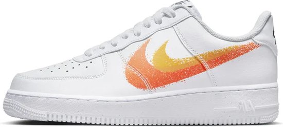 Nike Air Force 1 '07 Low 'Spray Paint Swoosh White Safety Orange'- maat  EU43 -... | bol