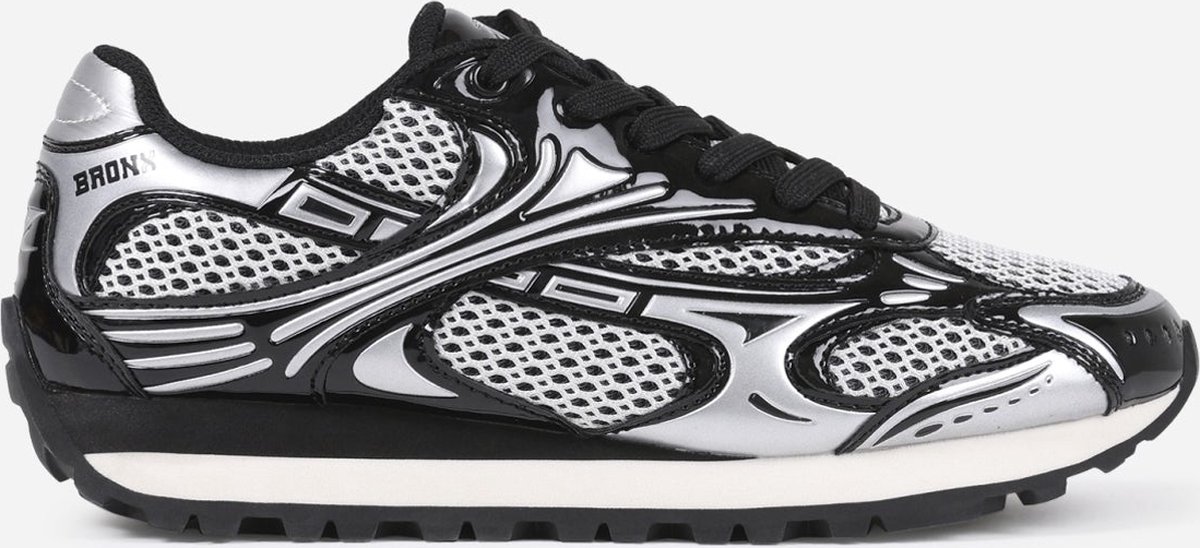 BRONX - Tronic - Vrouw - Sneakers - Zwart/Zilver - maat 38