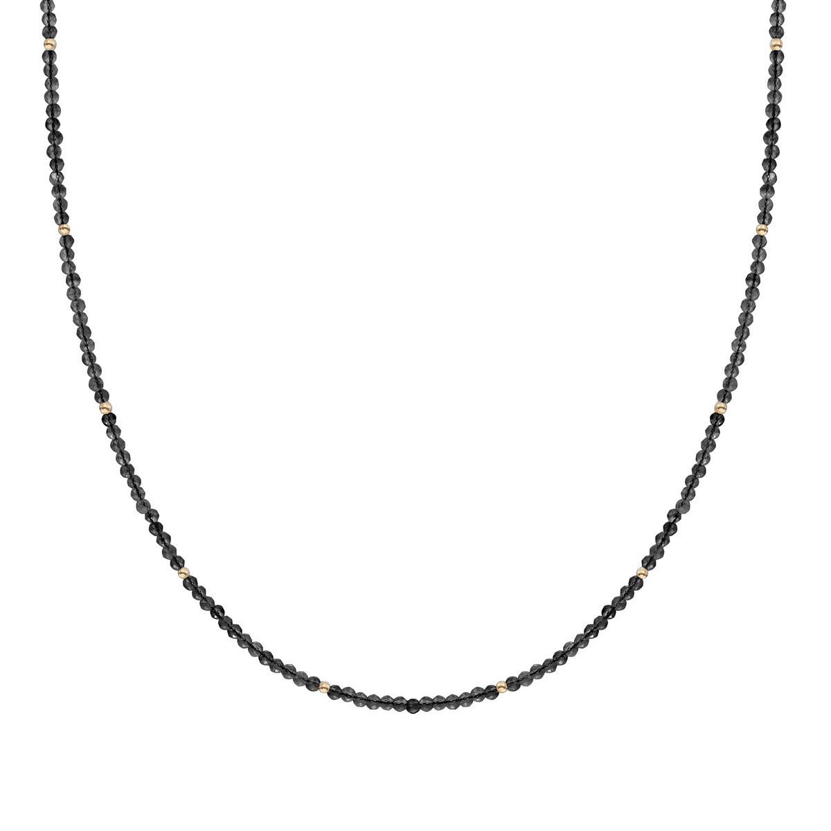 Sparkling Jewels Ketting | 2mm Onyx Gold - 42cm +2cm NLK04G-G07