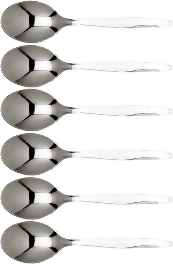 6x Café / cuillères à café en acier inoxydable 13 cm - Ustensiles de cuisine / accessoires de cuisine - Couverts - Cuillères / cuillères à café, thé et desserts