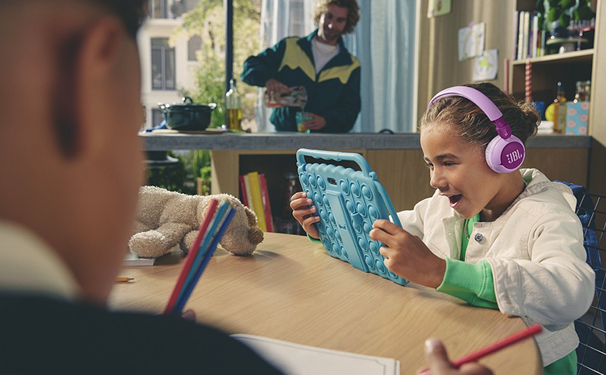JBL JR 320BT - Draadloze Kinderkoptelefoon - Koptelefoon Kind - Bluetooth - Veilig Volume 85 dB - On ear - Kinder Hoofdtelefoon met Microfoon - 50 uur batterij - Voor Tablet, Laptop, School & Online Les - Turquoise — afbeelding 6