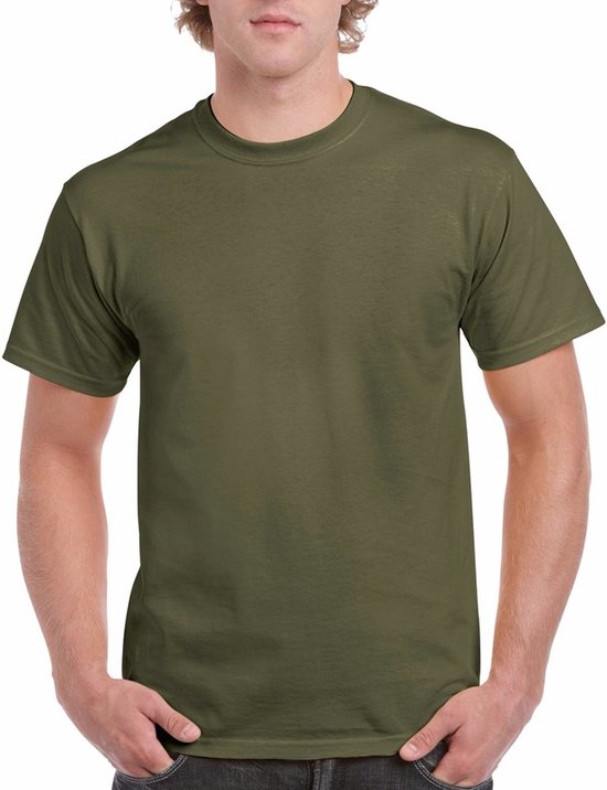 T shirts army groen voor heren zware 200gr kwaliteit Basic shirts Katoen Korte. bol