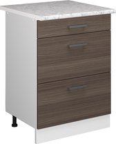 Vicco Meuble bas universel R- Line, Grijs/ Wit, 60 cm avec tiroirs