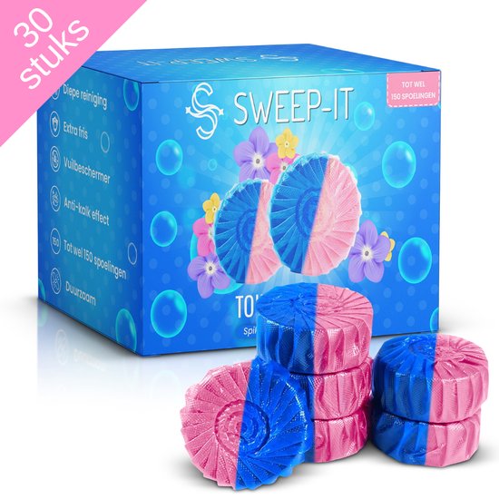 Foto: Sweep it toiletblokjes inbouwreservoir 30 stuks wc blokjes geberit blauw