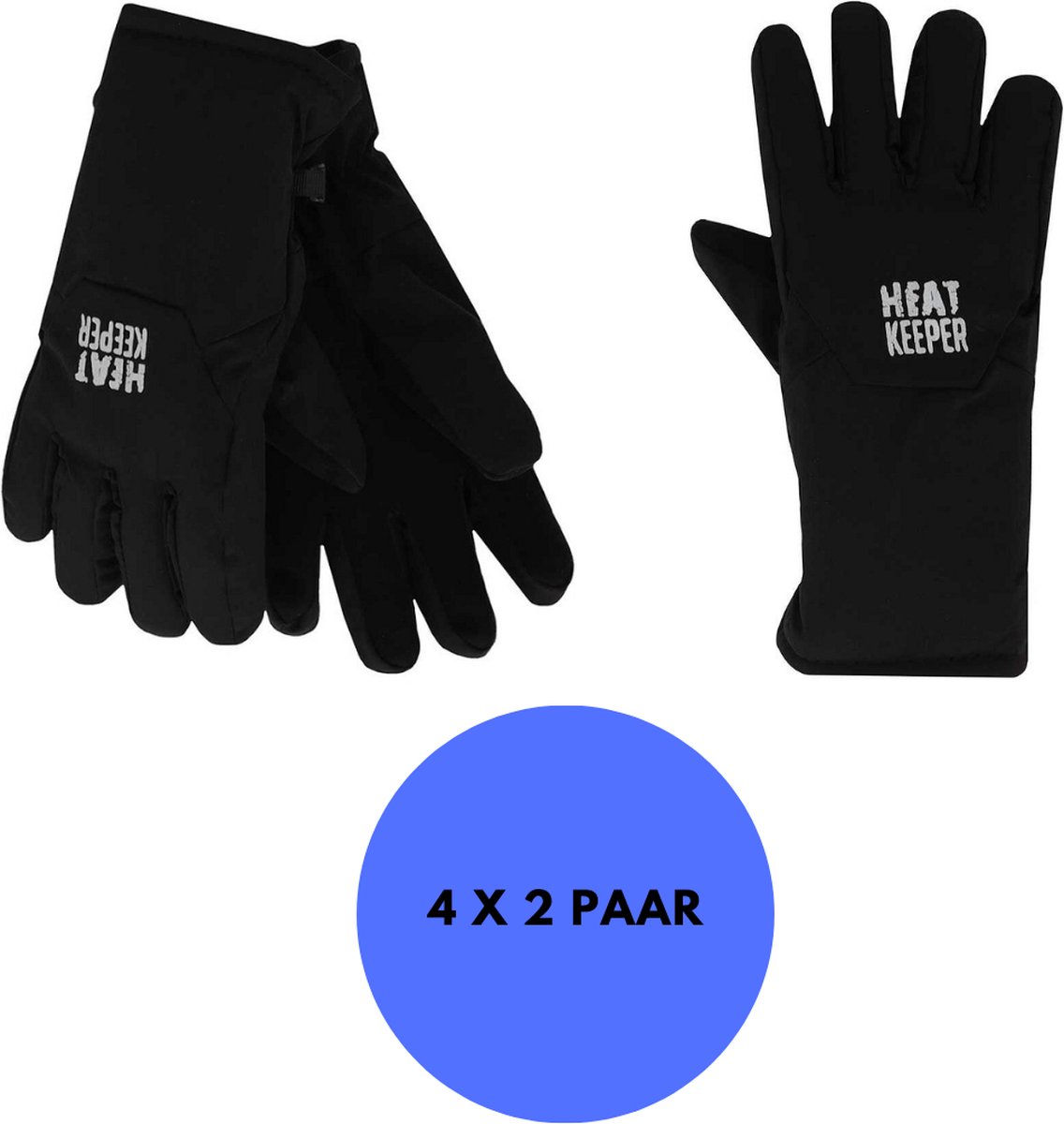 Heatkeeper Thermohandschoenen kinderen – 9/12 Jaar- 4-Paar Zwart