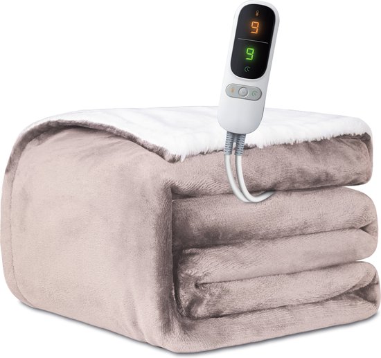 Foto: Staus bach powernap 1 2 persoons elektrische deken 160w warmtedeken met 1 tot 9 uur timer en 9 warmtestanden 180x160 cm knuffeldeken wasmachine bestendige bovendeken dusty pink