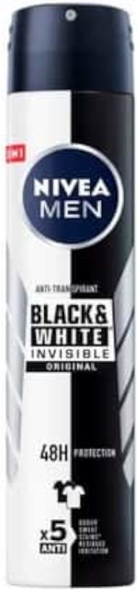 Goedkoopste Nivea Deospray Men XXL - Invisible Black & White Original Anti Transpirant 200 ml