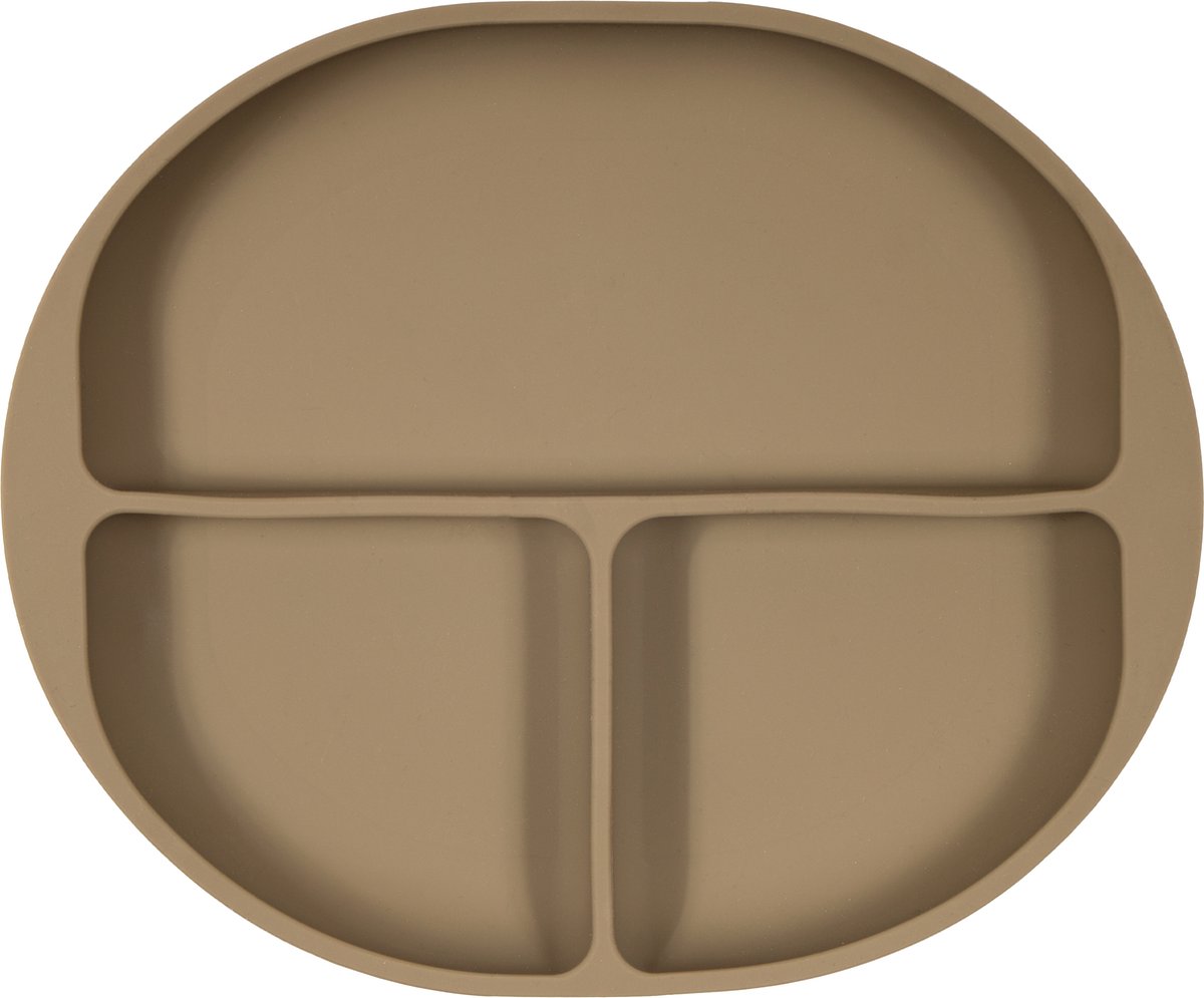 Goedkoopste Jikkies® - Siliconen Kinderbord - Baby Bord - Bord - Zuignap - Met Vakken - Olijf Groen- Veilig - Duurzaam - Kindvriendelijk - 100 Siliconen - Vaatwasserbestendig - Magnetronbestendig - Veilig Getest