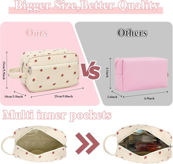 Inovra ® Trousse de toilette et trousse de maquillage spacieuse et élégante pour femme et homme