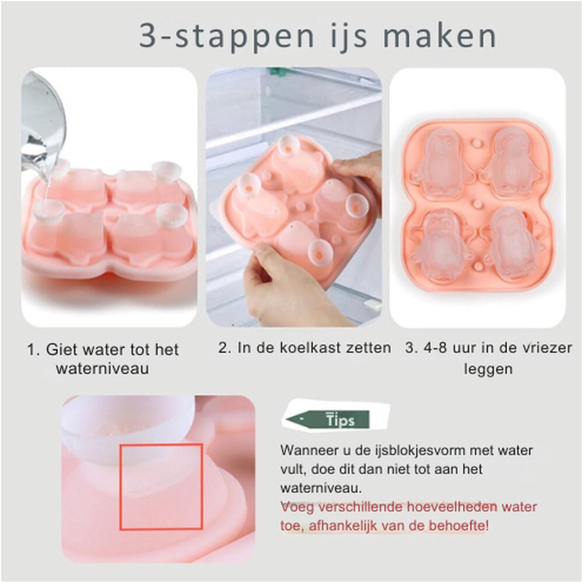 Lot De 2 Moules à Glaçons En Silicone Réutilisables, 16 Compartiments Carres De 5 Cm Pour Aliments Pour Bebes Et Purees 96513959