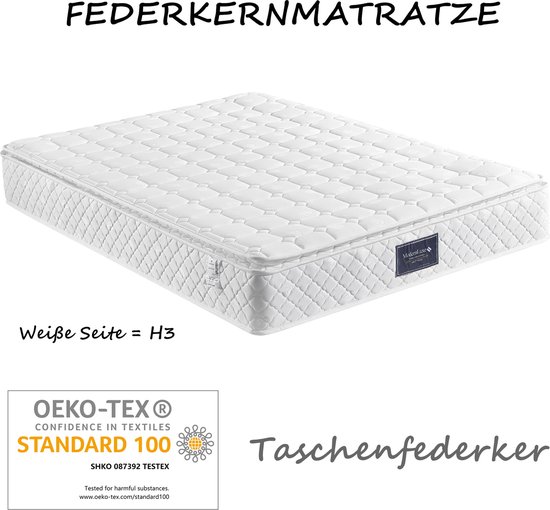 Lit double Merax Queensize 160 x 200 cm avec Matras en mousse froide – Lit rembourré avec rangement hydraulique – Grijs
