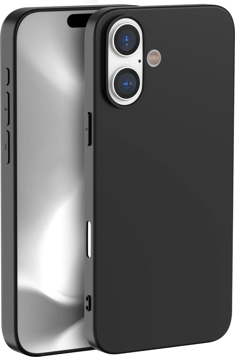 Hoesje voor iphone 16 backcover Shockproof siliconen Swart