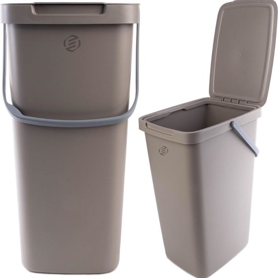 Conteneur De Collecte 2 Compartiments - Pour Bouteilles Consignées, Verre, Plastique, Carton - 57x37x69cm - Sac Intérieur Lavable