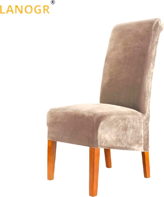 Stoelhoezen eetkamerstoelen, Fluwelen Stretch Stoelhoezen - XL Wasbare Verwijderbare Eetstoelhoezen - , Hoge Rugstoelen, Thuis, Restaurant en Hotel Decor - Luxe Kameel kleur Stoelhoezen voor een Stijlvolle Uitstraling 4 Stuks
