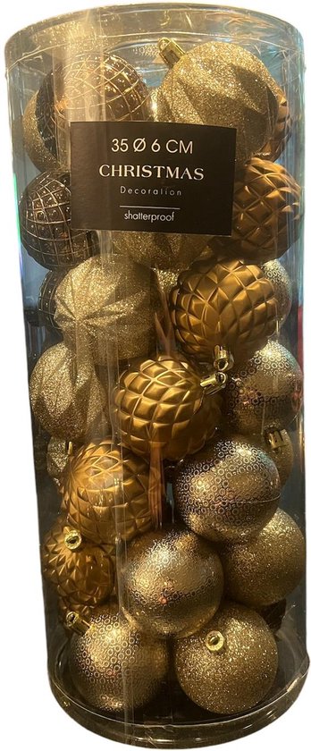 Kerstballen set 12 st | Brons | Kunststof | It's all about Christmas