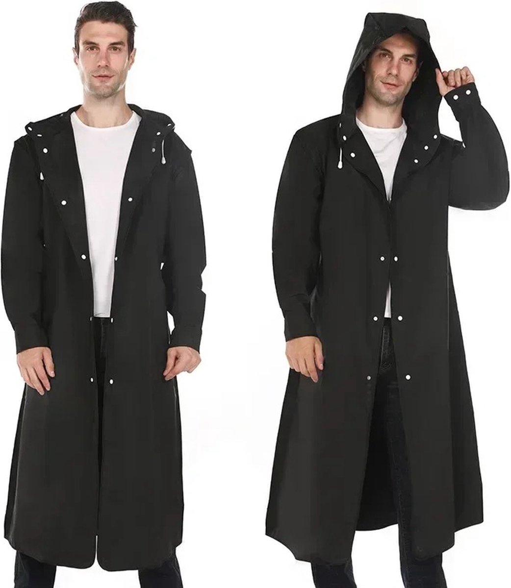 WiseGoods Luxe Regenjas Heren Regenjassen Regen Jas Man Herenjas Fietsen Herenjassen Mannen Jassen Fietsjas Zwart