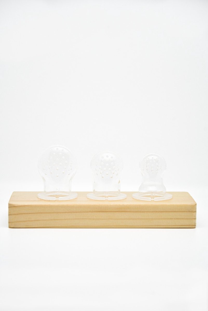 Goedkoopste Petit Bout - Fruitspeen - Petit truc - knabbelaar - speen - 3 maten speen - Vanille - bijtring