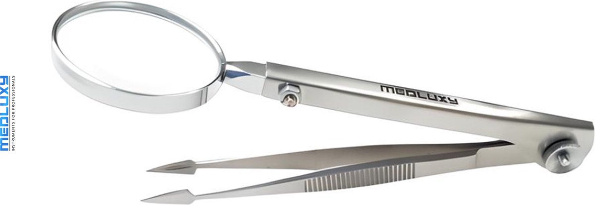 Goedkoopste MEDLUXY® - Splinter Pincet met Vergrootglas (loep verstelbaar) - Recht - Tip Speerpunt Vormig - 12 cm - SP0000 (splinterpincet, arrowhead tip