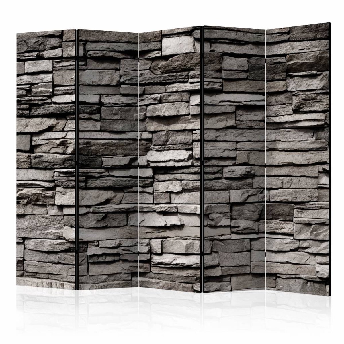 Vouwscherm / Kamerscherm - Stenen muur 225x172cm , gemonteerd geleverd, dubbelzijdig geprint