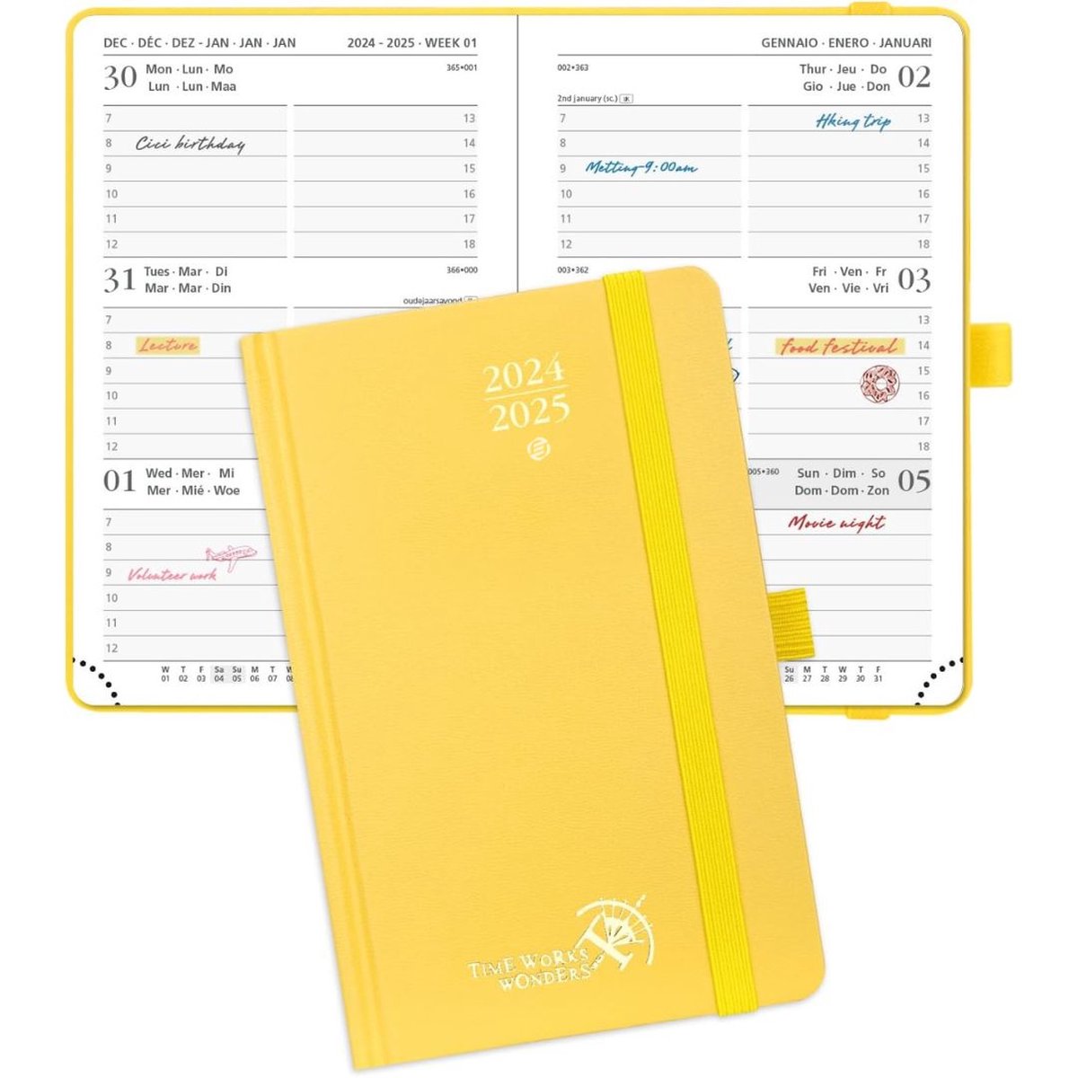 Equivera Weekplanner 2025 - Weekly Planner - Agenda - Kalender - Maandplanner - Famillieplanner